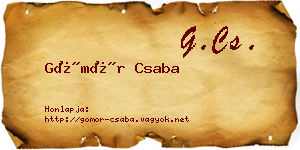 Gömör Csaba névjegykártya